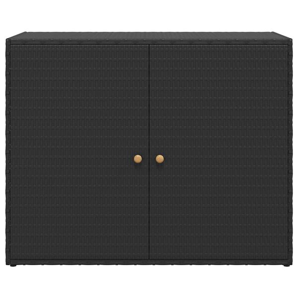 vidaXL Garden Storage Cabinet Black 100x55.5x80 cm Poly Rattan
