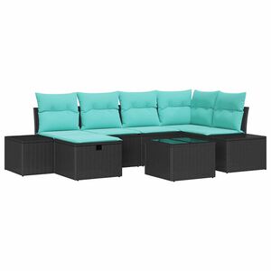 vidaXL Sofa Set with Cushion 3 pcs Poly Rattan