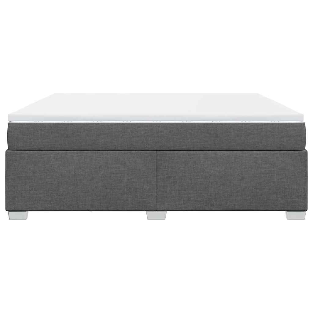 vidaXL Box Spring Bed with Mattress Dark Grey California King Fabric