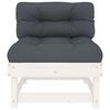 vidaXL Middle Sofas with Cushions 2 pcs White Solid Wood Pine