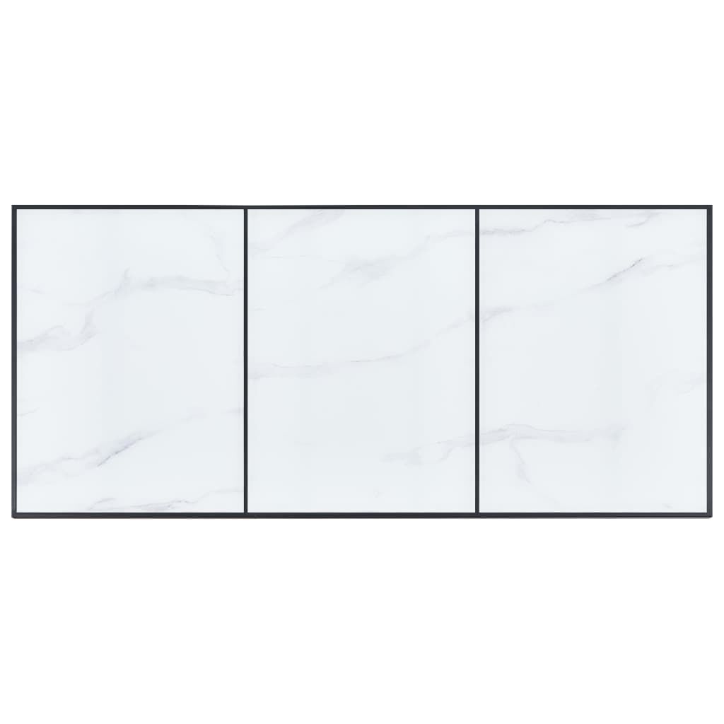vidaXL Dining Table White 180x90x75 cm Tempered Glass
