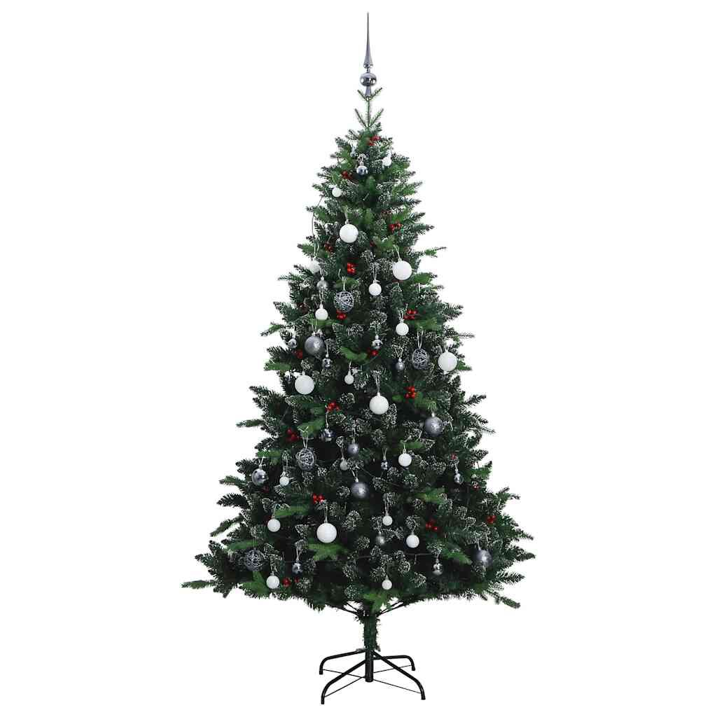 vidaXL Artificial Hinged Christmas Tree 150 LEDs & Ball Set 150 cm