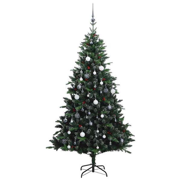 vidaXL Artificial Hinged Christmas Tree 150 LEDs & Ball Set 150 cm