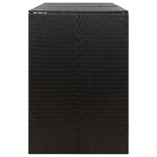 vidaXL Triple Wheelie Bin Shed Black 207x80x117 cm Poly Rattan
