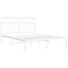 vidaXL Metal Bed Frame without Mattress with Headboard White 150x200cm