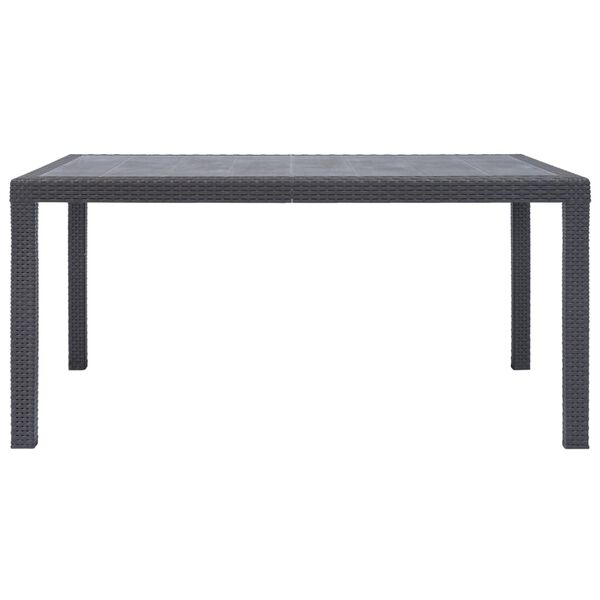 vidaXL Garden Table Brown 150x90x72 cm Plastic Rattan Look