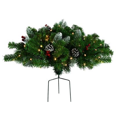 vidaXL Artificial Pathway Pre-lit Christmas Tree Green 40 cm PVC