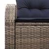 vidaXL Garden Sofa Grey 124 x 62 x 85cm Poly Rattan
