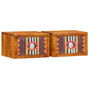vidaXL Bedside Cabinet 2 pcs Brown 35 x 30 x 22 cm Solid acacia wood