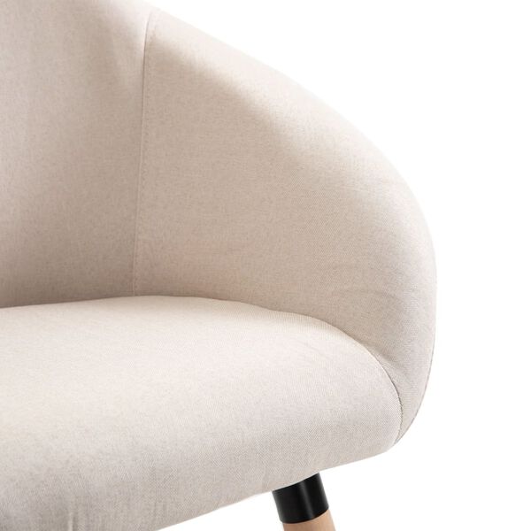 vidaXL Dining Chairs 6 pcs Cream Fabric