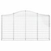 vidaXL Arched Gabion Baskets 2 pcs 200x30x100/120 cm Galvanised Iron
