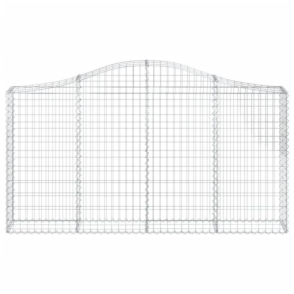 vidaXL Arched Gabion Baskets 2 pcs 200x30x100/120 cm Galvanised Iron