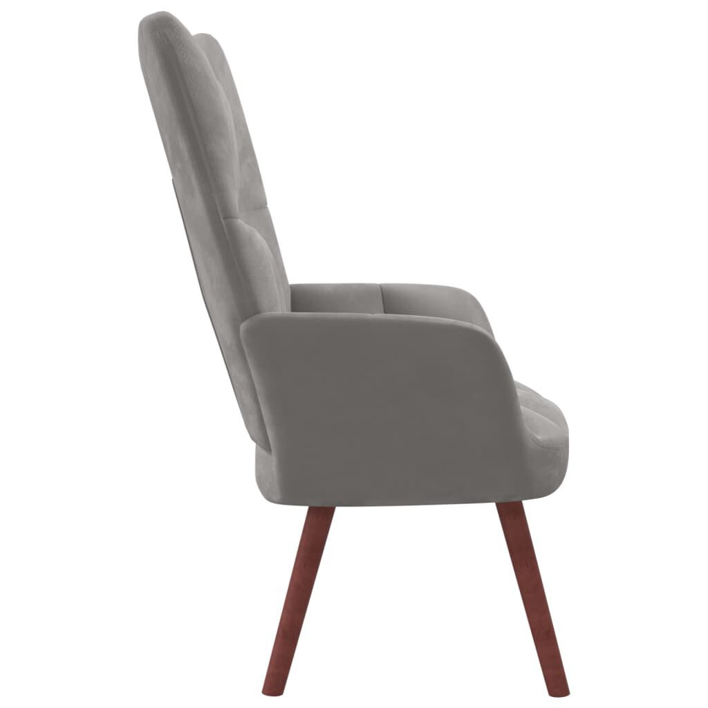 vidaXL Relaxing Chair Light Grey Velvet