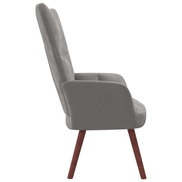 vidaXL Relaxing Chair Light Grey Velvet
