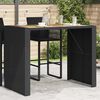 vidaXL Garden Bar Table with Acacia Wood Top Black 145x80x110 cm Poly Rattan