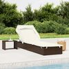 vidaXL Sunbed with Foldable Roof Brown 213x63x97 cm Poly Rattan