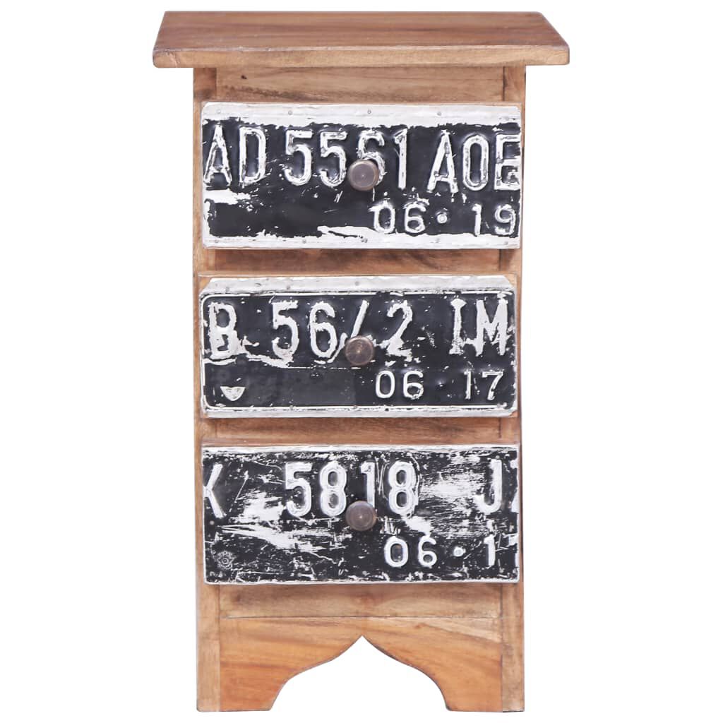 vidaXL Bedside Cabinet 30x30x51 cm Solid Mahogany Wood
