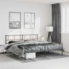 vidaXL Metal Bed Frame without Mattress with Footboard Black 193x203cm