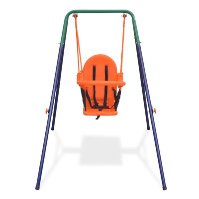 vidaXL Toddler Swing Set with Safety Harness Orange