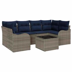 vidaXL Garden Sofa Set Grey 55 x 55 x 37 cm Poly Rattan
