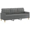 vidaXL 3-Seater Sofa with Footstool Dark Grey 180 cm Fabric