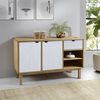 vidaXL Sideboard OTTA Brown and White 114x43x73.5 cm Solid Wood Pine