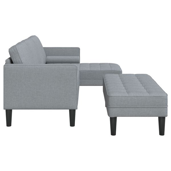 vidaXL 2 Piece Sofa Set with Cushions Light Grey Fabric