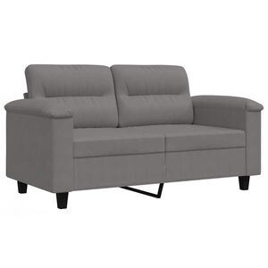 vidaXL 2-Seater Sofa Dark Grey 120 cm Microfibre Fabric