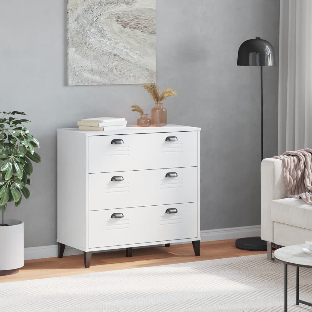 vidaXL Drawer Cabinet VIKEN White Engineered Wood