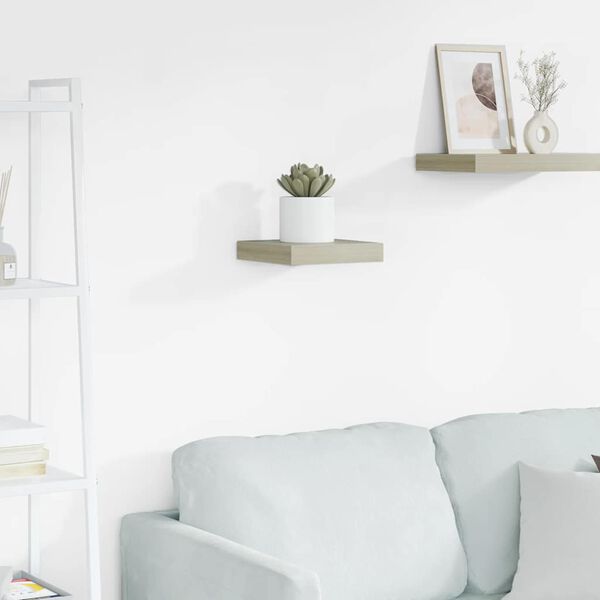 vidaXL Floating Wall Shelf Oak 23x23.5x3.8 cm MDF
