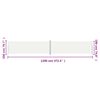 vidaXL Retractable Side Awning Cream 200x1200 cm