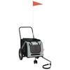 vidaXL Pet Bike Trailer Grey and Black Oxford Fabric and Iron