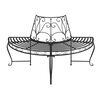 vidaXL Half Round Tree Bench Ø160 cm Black Steel