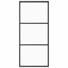 vidaXL Sliding Door ESG Glass and Aluminium 90x205 cm Black
