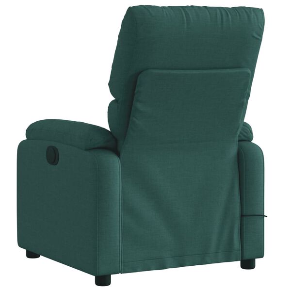 vidaXL Massage Recliner Chair Dark Green Fabric