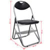 vidaXL Folding Dining Chairs 6 pcs Black Faux Leather and Steel
