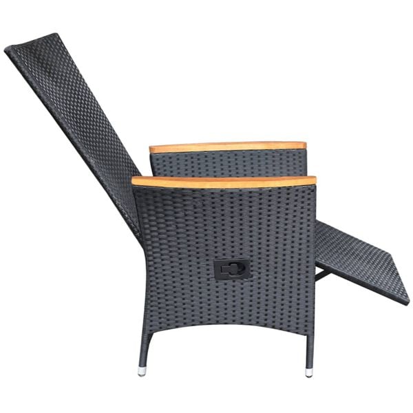 vidaXL 7 Piece Garden Dining Set Poly Rattan Black