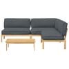 vidaXL Sofa Set with Cushion Plain 4 pcs Anthracite Solid Acacia Wood