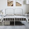 vidaXL Metal Bed Frame without Mattress with Footboard&nbsp;White 150x200cm