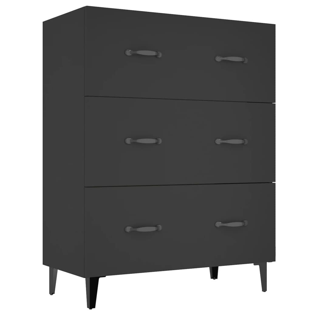 vidaXL Sideboard Black 69.5x34x90 cm Engineered Wood