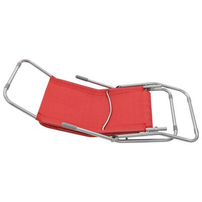 vidaXL Folding Sun Loungers 2 pcs Textilene Red