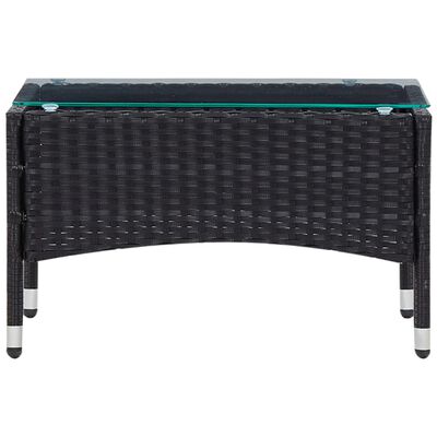 vidaXL 5 Piece Garden Lounge Set With Cushions Poly Rattan Black