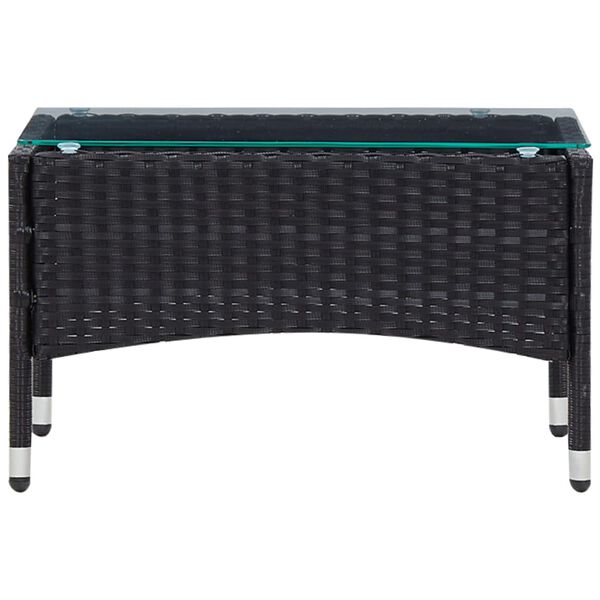 vidaXL 5 Piece Garden Lounge Set With Cushions Poly Rattan Black
