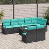 vidaXL Sofa Set 9 pcs Black Poly Rattan