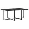 vidaXL 11 Piece Garden Dining Set with Cushions Black Textilene