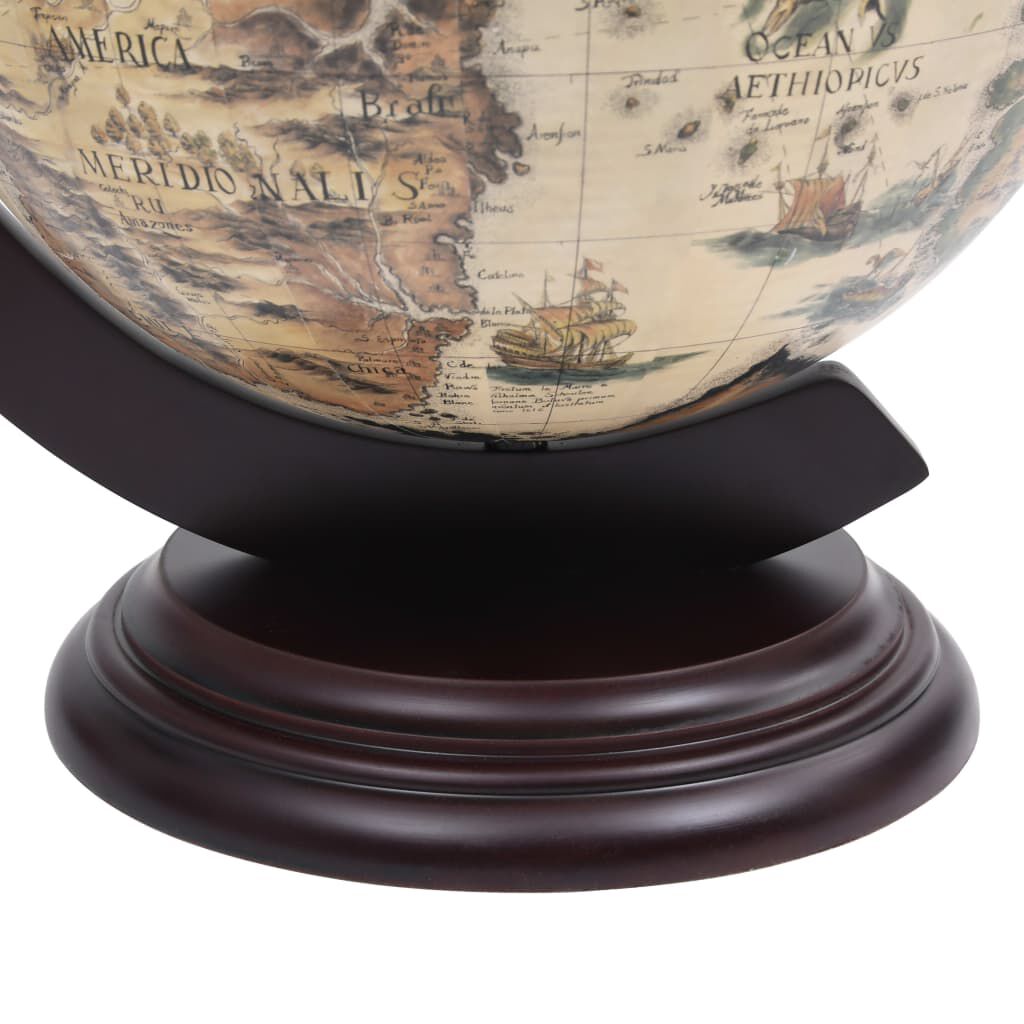 vidaXL Tabletop Globe Bar Wine Stand Eucalyptus Wood White