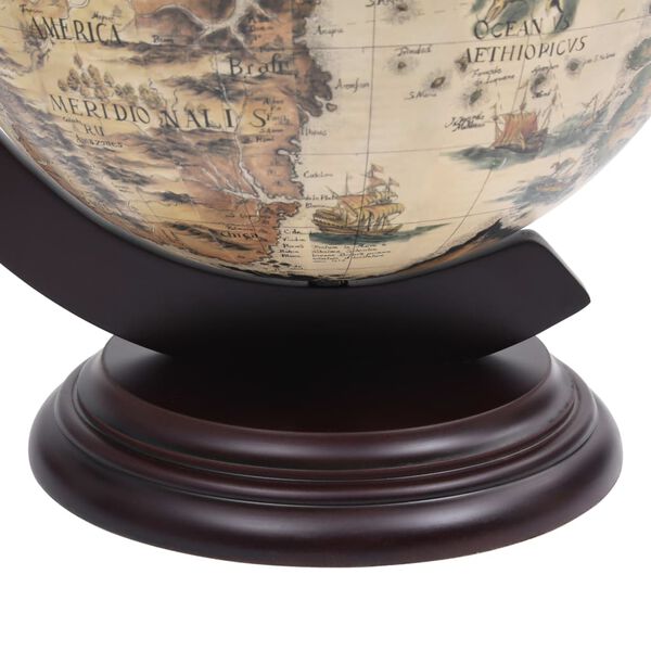 vidaXL Tabletop Globe Bar Wine Stand Eucalyptus Wood White