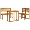 vidaXL Garden Bistro Set 3 pcs Brown Solid Acacia Wood