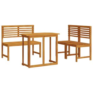 vidaXL Garden Bistro Set 3 pcs Brown Solid Acacia Wood