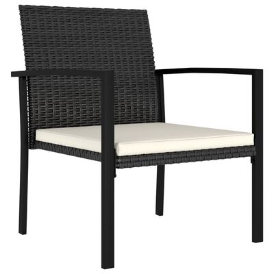 vidaXL Garden Dining Chairs 2 pcs Poly Rattan Black